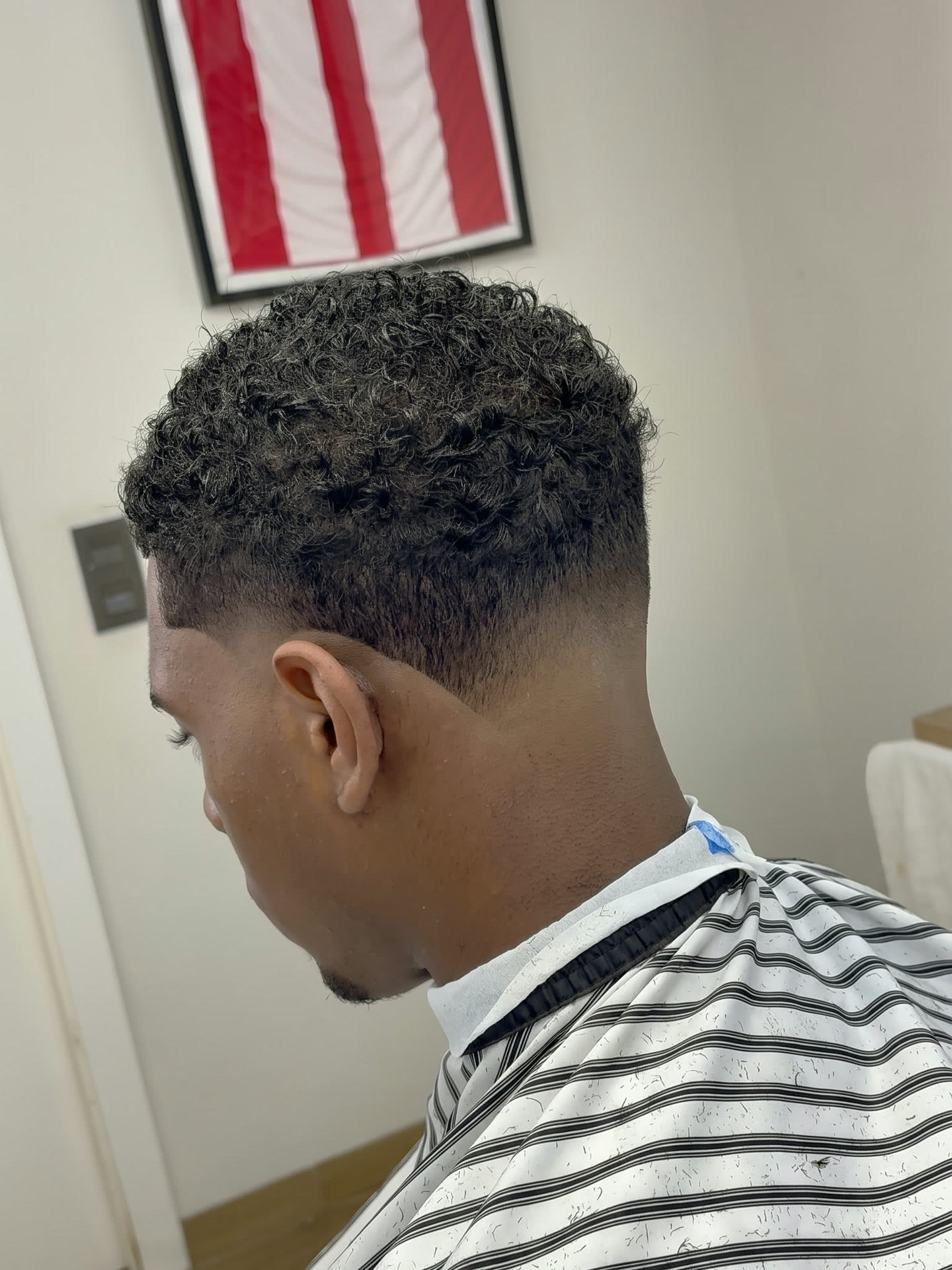 Curls shaped over a taper